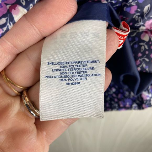 Lands’ End Girls Floral Puffer Primaloft Jacket Size L 14-16 - Picture 4 of 7